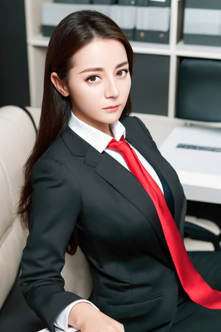 00129-3781365833-ultra realistic 8k raw photo, (photorealistic_1.4), masterpiece, dilraba, office lady, formal, black suit, red tie, business wom.jpg